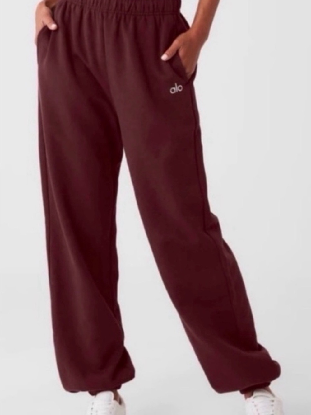 ALO burgundy joggers -large
